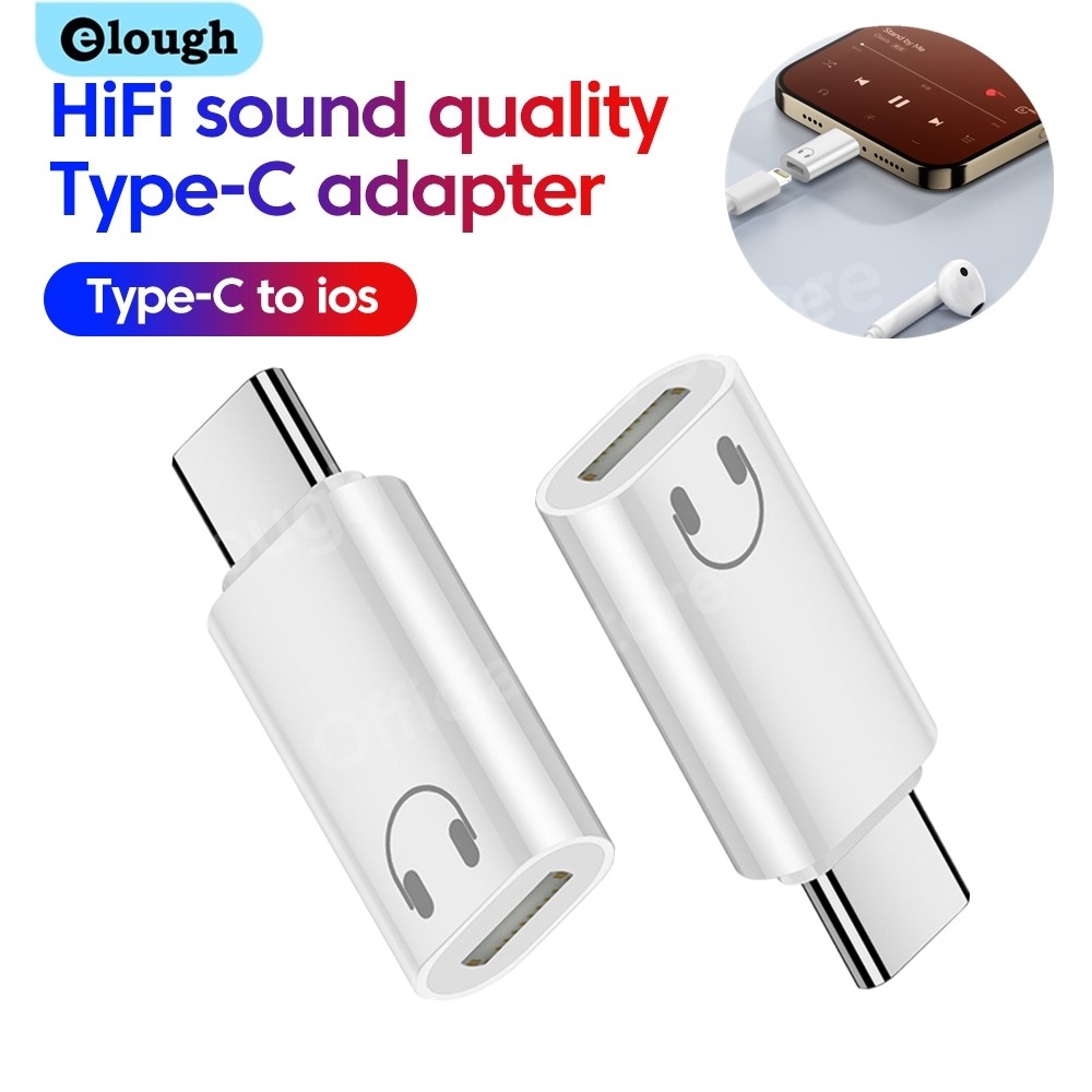 Wired Earphone Lightning - Адаптер Elough Lightning на Type C