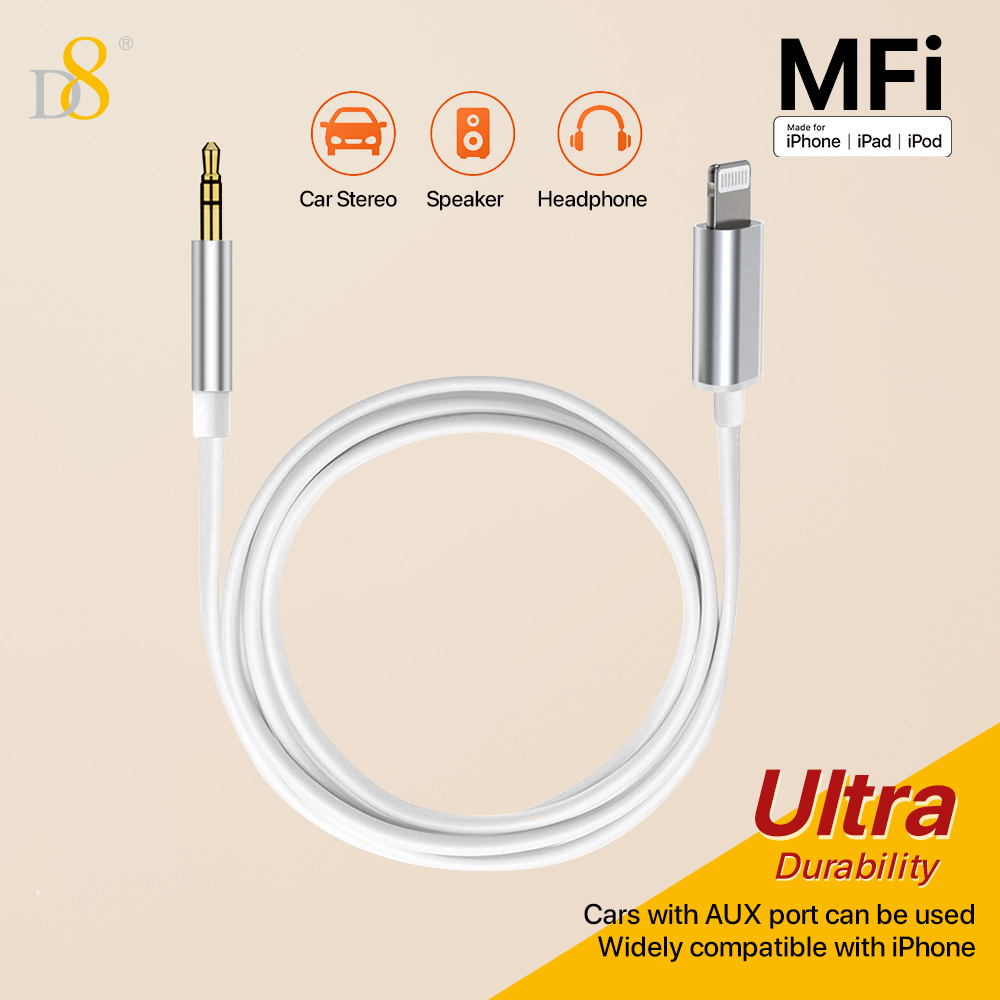Wired Earphone Lightning - Аудиоадаптер D8 Lightning на 3,5 мм