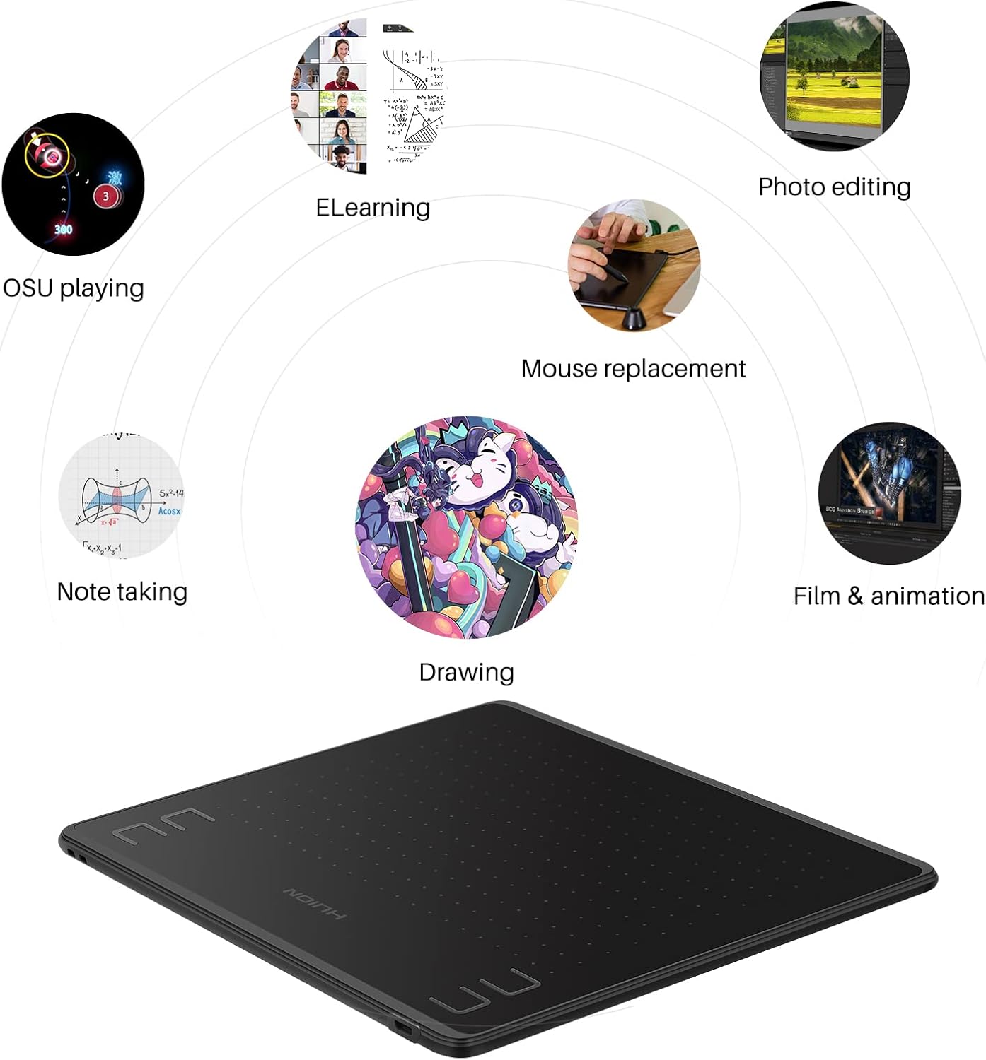 HUION HS64 графический планшет – обзор и цена Graphic Tablet Accessories