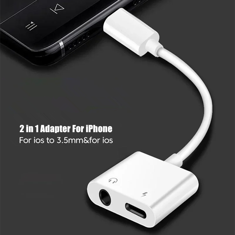 Адаптер 2-в-1 для iOS с разъем – обзор и цена Wired Earphone Lightning